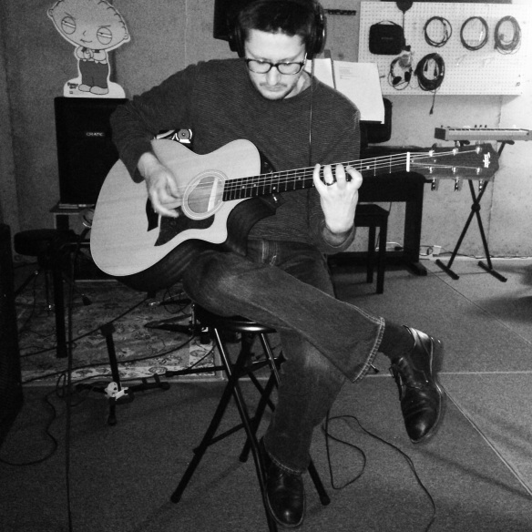 Josh tracking the stupid acoustic guitar
